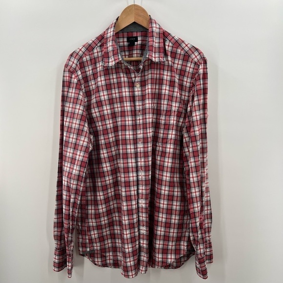 J.Crew Tartan Button Down Long Sleeve Plaid Shirt Mens Large - Picture 1 of 4